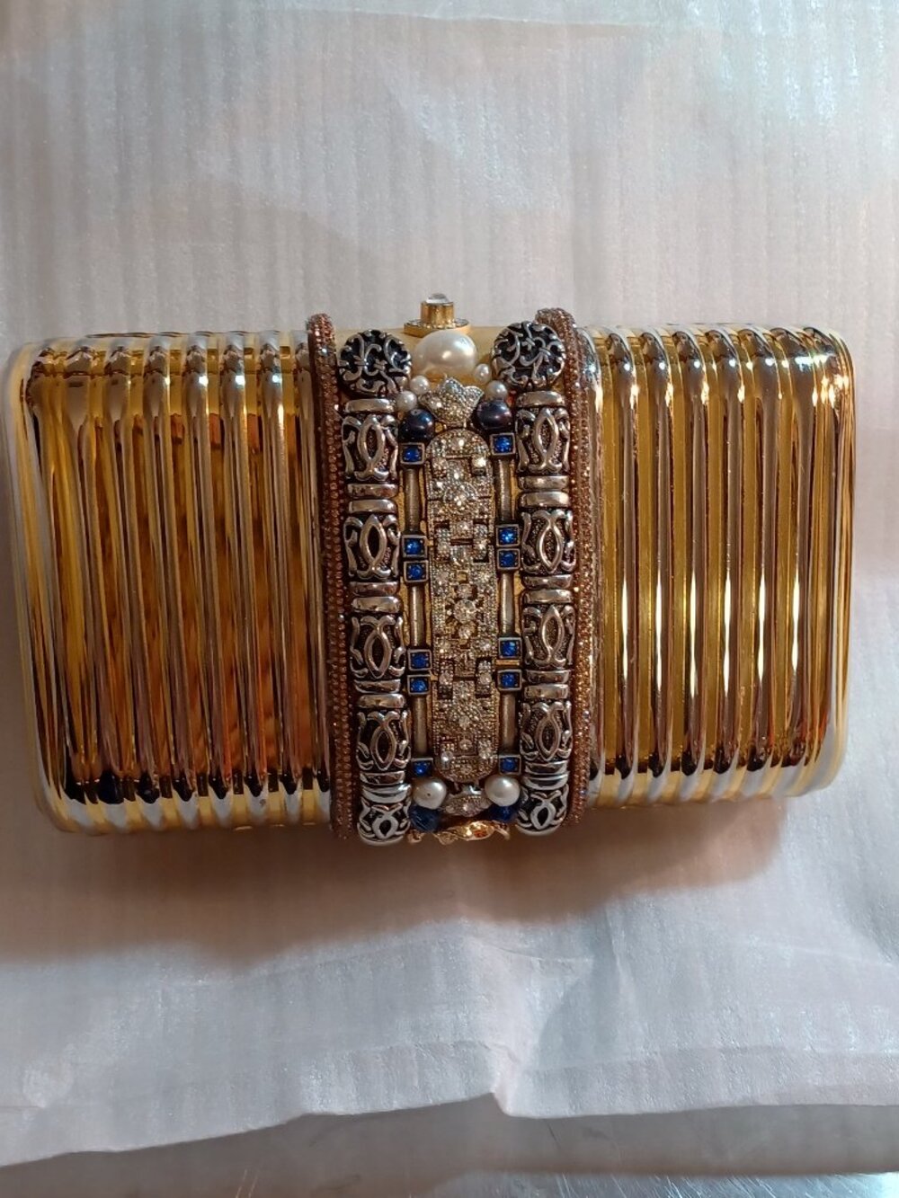 ELAN brass - the "Twin Panels" - ACLT Couture Sculpted Brass Minaudiere